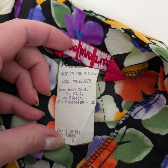 90's Floral Shorts High Rise Flared Tiered Skirt Mini - Picture 4 of 9